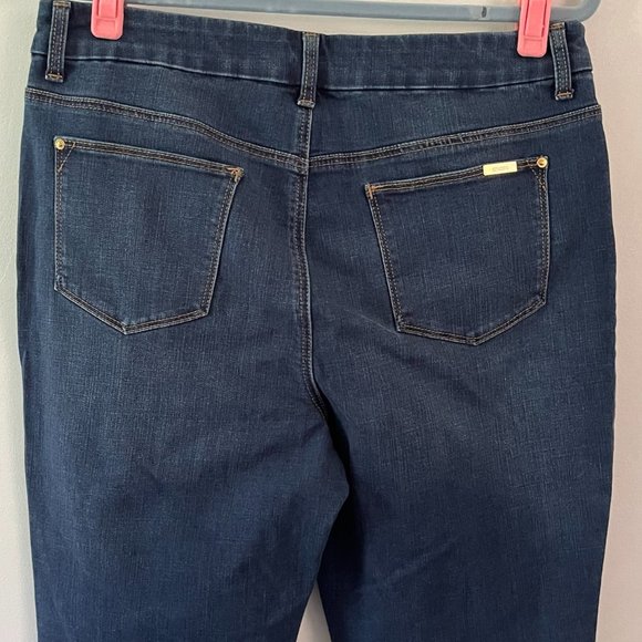 Chico's So Slimming Girlfriend Straight Leg Dark Denim Jean sz 1.5 (10) short - Picture 8 of 11